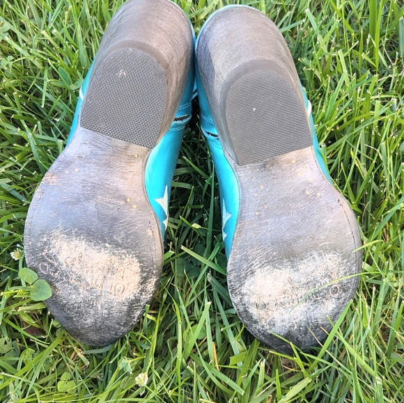 Yippee Ki Yay by Old Gringo Women's Merida Metallic Turquoise Short Boots Size 8 - Picture 6 of 14